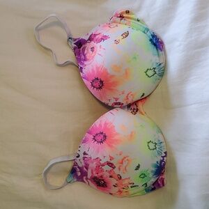 Victoria's Secret PINK Rainbow Neon Floral Bra